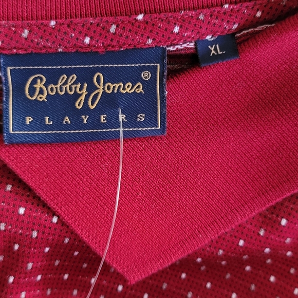 Bobby Jones Players Collection Golf Polo Burgundy Cotton Shirt XL.Logo - Picture 4 of 7
